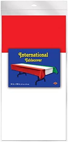 BEISTLE PLÁSTICO RETANGLE INTERNACIONAL TABELA ITALIANO Fiesta Tableware, vermelho/branco/verde, 54 x108