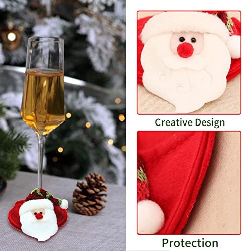 Bytelive Christmas Coasters for Drinks, conjunto de 3 designs diferentes montanhas -russas de vidro, capa de vidro de vinho engraçado de 4,1 polegadas para festa para a decoração de casa de Natal Presente