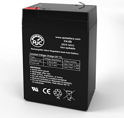 AJC Battery Compatível com Interestadual Sec0905 SLA Rechargable 6V 4.5AH Bateria de luz de emergência