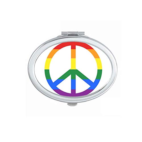 Rainbow Gay Anti War LGBT Espelho portátil Fold Maquiagem de mão dupla de óculos laterais