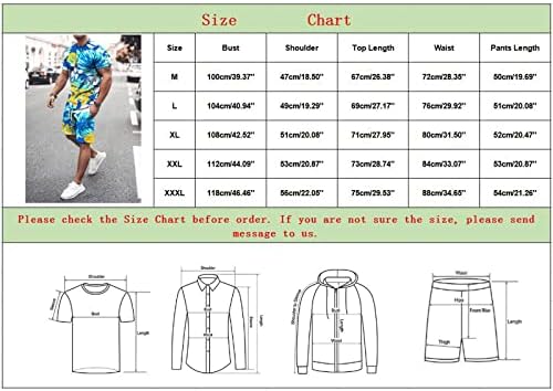 Ruiruilico Tracksuit para homens de verão roupas casuais 2 peças Crewneck de manga curta camiseta shorts de camisa esportiva macagem