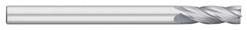 Titan tc18612 moinho de extremidade de carboneto sólido, comprimento extra longo, 4 flauta, nariz de bola, hélice de