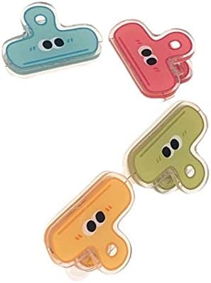 Minlia Cartoon Acrílico File Pasta School Stationery Supplies Test Paper Clip Cartoon Lanches Sealing Clip
