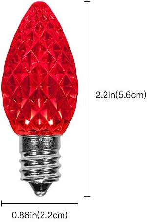 Iluminação LXCOM E12 Candelabra Bulb 0,5W C7 ​​LED LUZ RED LUZ NOTIDA 5W SUBSTITUIÇÃO INCANDescente 110V Bulbos de Natal para