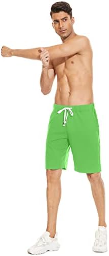 Janmid Shorts casuais masculinos de ginástica elástica de bolso ativo de bolso