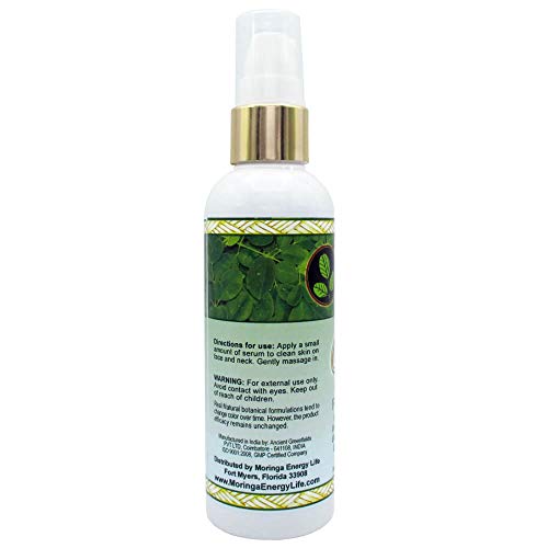 Moringa Glow Radiance Face Serum Por Moringa Energy Life - hidratante para face e pescoço, rico em antioxidantes, adiciona