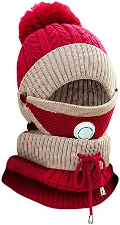 Máscara de lenço para adultos Conjunto de máscara de lã de inverno Chapéu à prova de vento Hat para chapéu de esqui integrado com