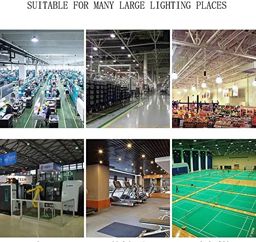 3000K Luz quente 1m Chain Chain Lights Luzes de armazém industrial, luz de alta baía LED, luzes de teto leve de garagem, iluminação