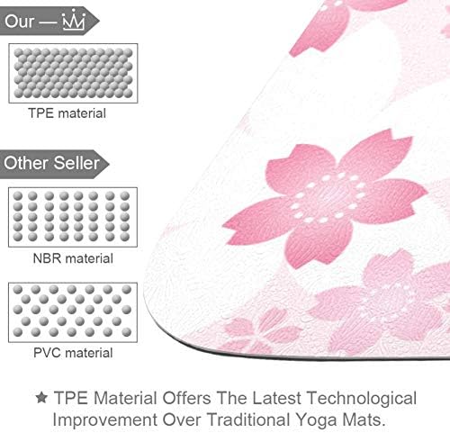 Cherry Blossom Pattern6mm Imprima tapete de ioga extra grosso, tapetes de exercícios de TPE ecologicamente corretos
