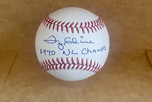 Ty Cline 1970 NL Champs Reds assinou autografado M.L.Baseball Beckett autenticado