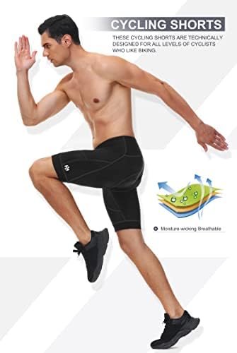 Shorts de bicicleta acolchoada de Heathyoga para homens com bolsos de mountain bike shorts para homens com preenchimento 4D, shorts