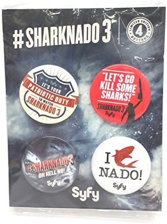 Sharknado 3 LE promocional LE Button de 4 SDCC 2015 Comic-Con Exclusive & Card