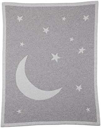 Amor Cashmere Unissex Lua e estrelas do Baby Blanket- Gray Multi - Made in Scotland