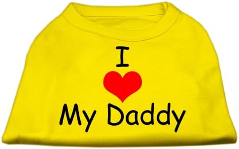 Eu amo meu pai scrprint cão camisa amarela xxxl