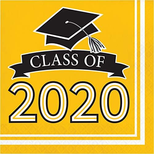 Classe de conversão criativa de guardanapos de graduação amarela 2020, 6,5