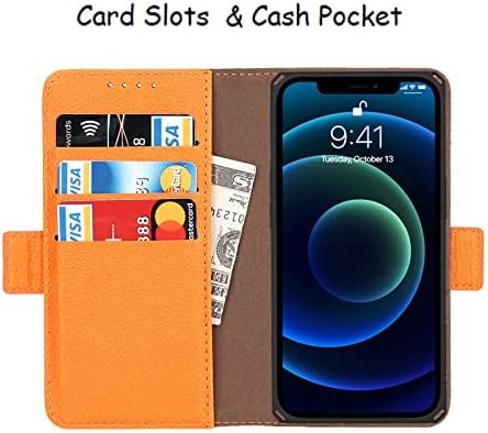 Jaorty 2-em-1 Magnetic Intopacable Wallet Caso para iPhone 13 mini, slots de cartão Slots de cartão genuíno Couro de couro genuíno Capelinha