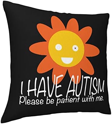 Kadeux Por favor, seja paciente, tenho inserções de travesseiros de autismo de 18x18 polegadas inserir tampa de travesseiro de