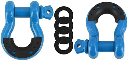 Conjunto de manilhas de aço D-ring de 3/4 ”Mishimoto, 2 peças, azul