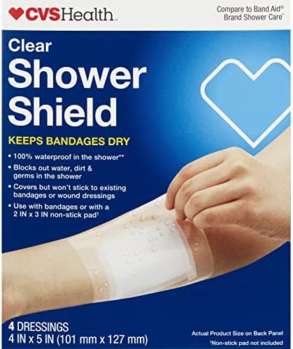 CVS Health Clear Shower Shield Bandrages, 4 CT