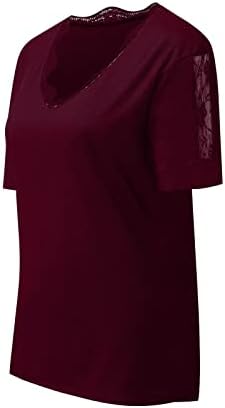 Camiseta de blusa para meninas adolescentes cair no inverno fora de ombro de manga curta 2023 vneck renda elegante blusa básica listrada