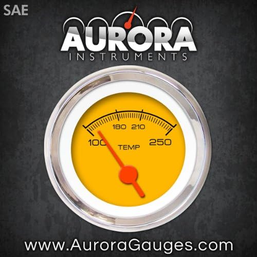 Aurora Instrumentos 1159 Competição Amarelo SAE Medidor de temperatura da água