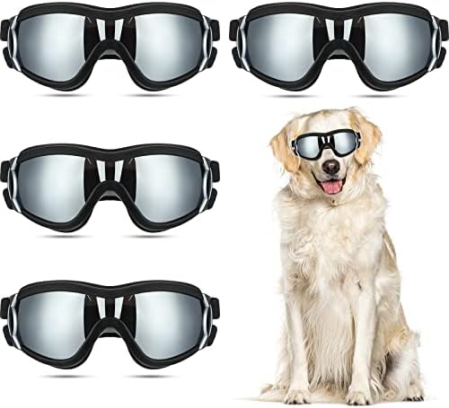 Óculos de sol para cães de 4 PCS óculos de sol UV óculos de cão de cães anti -neblina de neblina de neblina de nevo