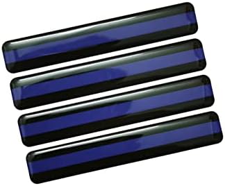 4 PCs 90x15mm Soft flexível Epoxy Polícia Azul Linha Distintivo Decalques de adesivo para veículos Capacete de motocicleta de