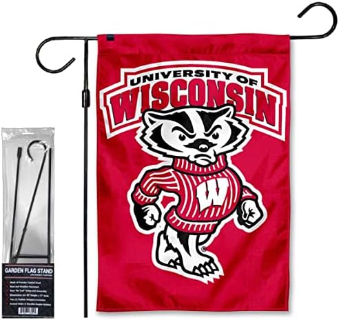 Wisconsin Badgers Yard Bandle and Flag Stand Holder Flagpole Conjunto
