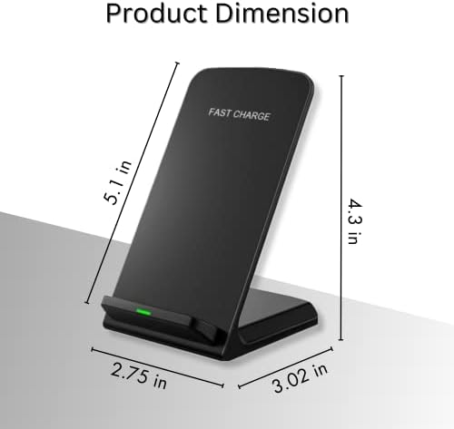 Estação de carregamento sem fio, carregamento rápido sem fio Stand para dispositivos habilitados para QI, iPhone de carregador sem