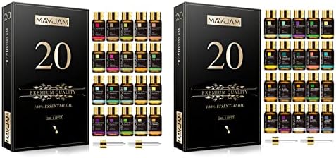 Conjunto de presentes de petróleo essencial de MayJam 20x5ml, óleos essenciais puros para difusores para os aromas em casa,