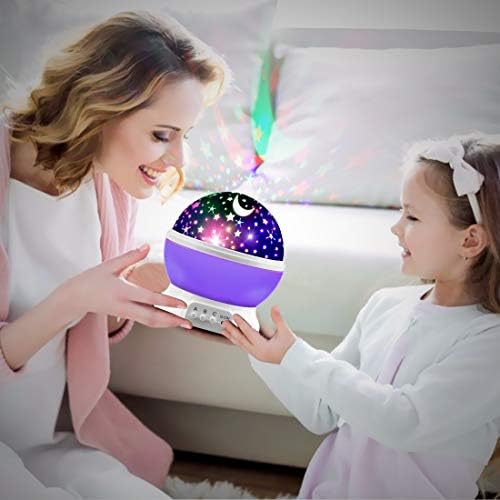 Purple Star Night Light Light Cut Lamp Silicone Baby Nightlight para quarto, Tap Controle brilho para alteração de cor