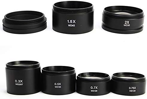 Chunsshenn 0,3x 0,5x 0,7x 0,75x 1x 1,5x 2x Lens de lente estéreo Barlow Acessórios para lentes de microscópio de microscópio Auxiliar