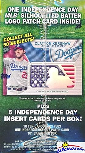 2017 Topps Series 2 Baseball Exclusive Factory Sealed Retail Box com 100 cartões e cartão de patch de batedeira em silhuette de