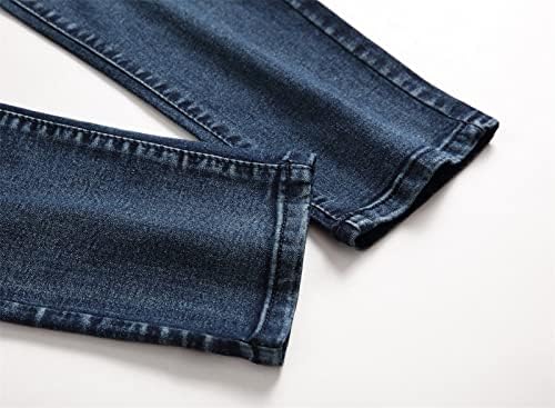 DGHM-JLMY Rua masculina rasgada jeans skinny gravado jeans de jeans de jeans angustiados Jeans de jeans de perna reta