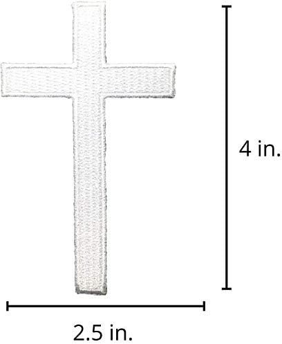 2 PCS Patch Cross White - Christian Jesus Cruzador de Ferro totalmente bordado em/costurar em apliques de patch