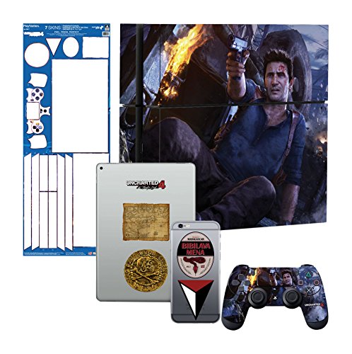 Gear do controlador Uncharted 4 Future Fight - PS4 Console e Controller Gaming Skin Pack - oficialmente licenciado por PS