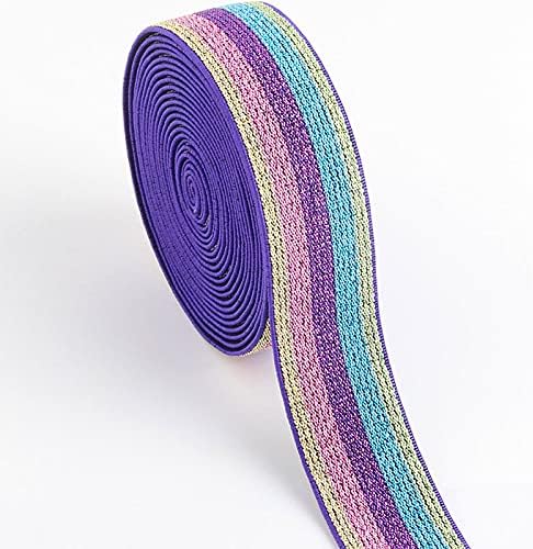Herrmosa 25mm Lattice Ribbon Sewing Elastic Band Band Multirole Spandex Ribbon Gillter Strip Lace Fabric Band Acessório