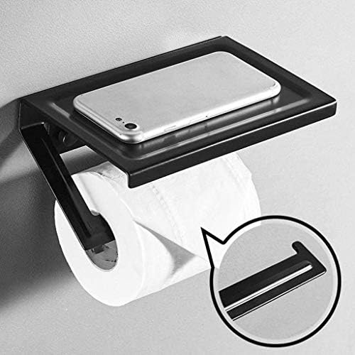 Suporte de papel higiênico preto, telefone celular portador de papel de papel higiênico caixa de papel de papel de papel