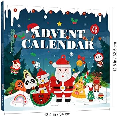 Calendário do Advento de Natal 2022, 24pcs Couxada Chavedia Treça Pendurada Ornamentos para Partido da Árvore Favor | 2.16x1.57x0.98in