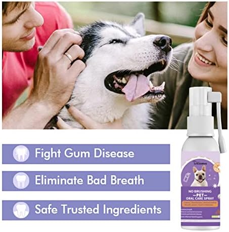 2pcs Pet Bad Breath Spray, spray oral limpo de animais de estimação, spray de limpeza de dentes de estimação para