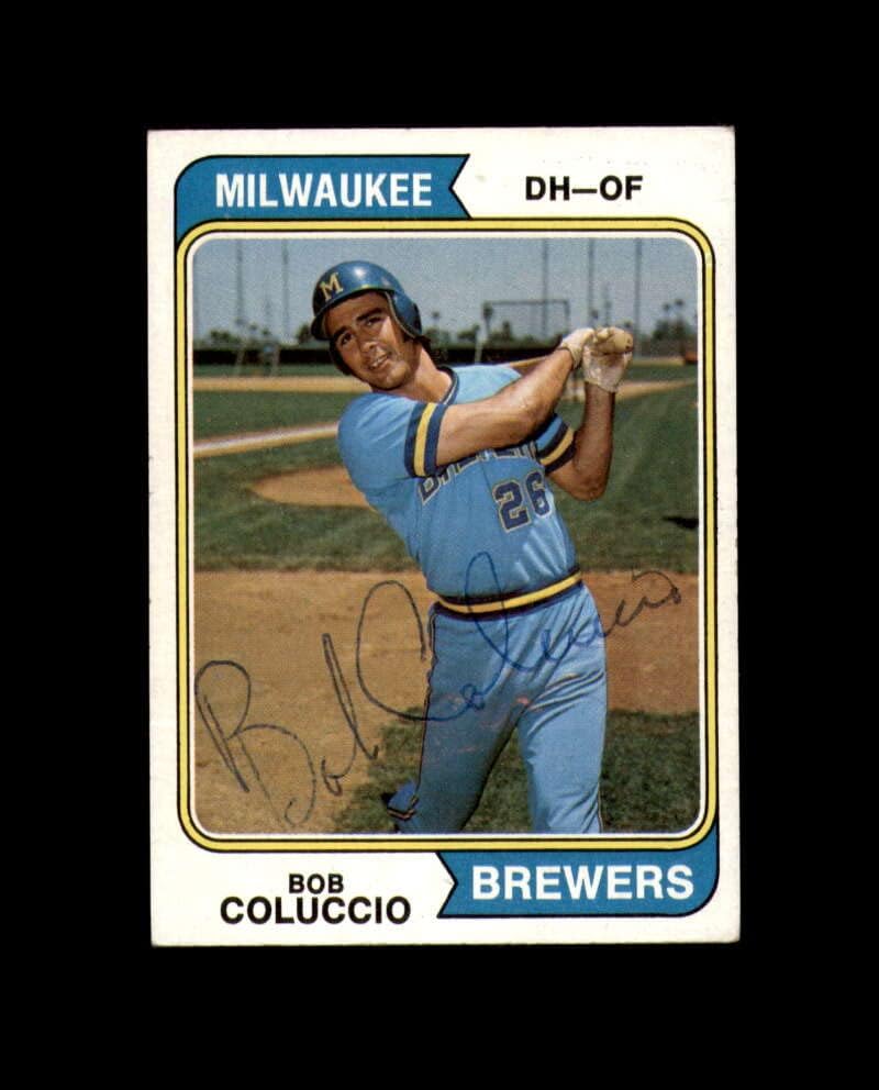 Bob Coluccio assinou 1974 Topps Milwaukee Autograph