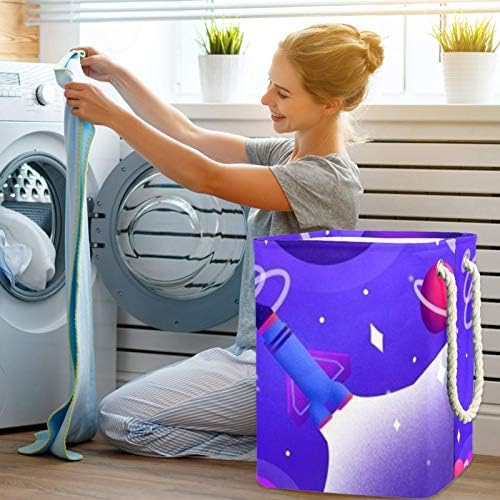 Espaço sideral unicey Wi -Fi grande cesto de armazenamento de lavanderia de lavanderia para quarto berçário de bebê