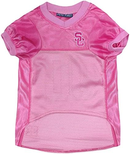 NCAA USC Trojans Dog Pink Jersey, X-Small. - roupa rosa de estimação.