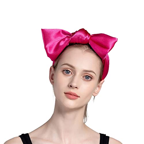 Bandas de cabeça do arco de Uchyius para mulheres, bandana grande e bowknot, faixas de cabelo com amarração de arco de rosa