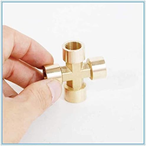 Conectores de tubo de latão 1pcs ajuste de tubo de latão de 4 vias cruzamento 1/4 3/8 1/2 rosca macho de cobre adaptador