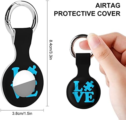 Love Autism Conscientize Caso de silicone impresso para airtags com o chaveiro de proteção contra tags de tags de tags de tags de