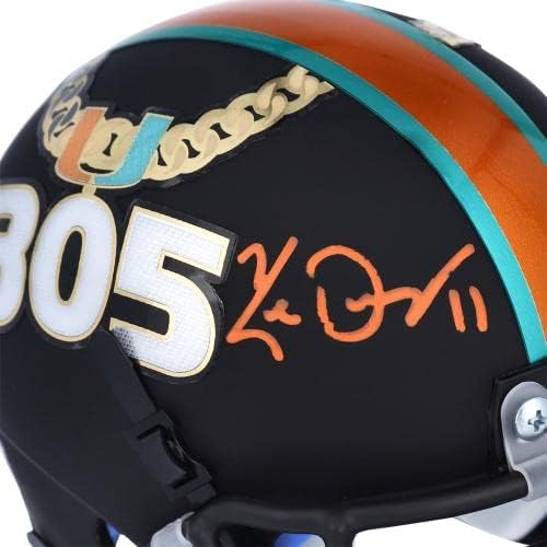 Ken Dorsey Miami Hurricanes Autografou Schutt Tradition Mini Capacete - Fanatics Exclusive - Mini capacetes da faculdade autografados