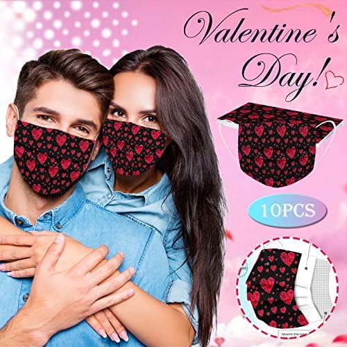 Jtckarpu 10pack máscara dos namorados para mulheres Dia dos namorados Mulheres Rainha de corações descartáveis ​​adultos