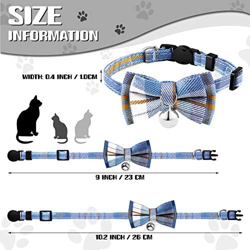 Weewooday 10 peças colarinho de gato com gravata borbole