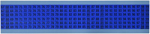Brady WM-67-99-BLE-PK Pano de vinil reposicionável, preto em azul, números consecutivos Cartão de marcador de fio-preto no azul